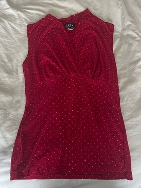 Red polka dot blouse